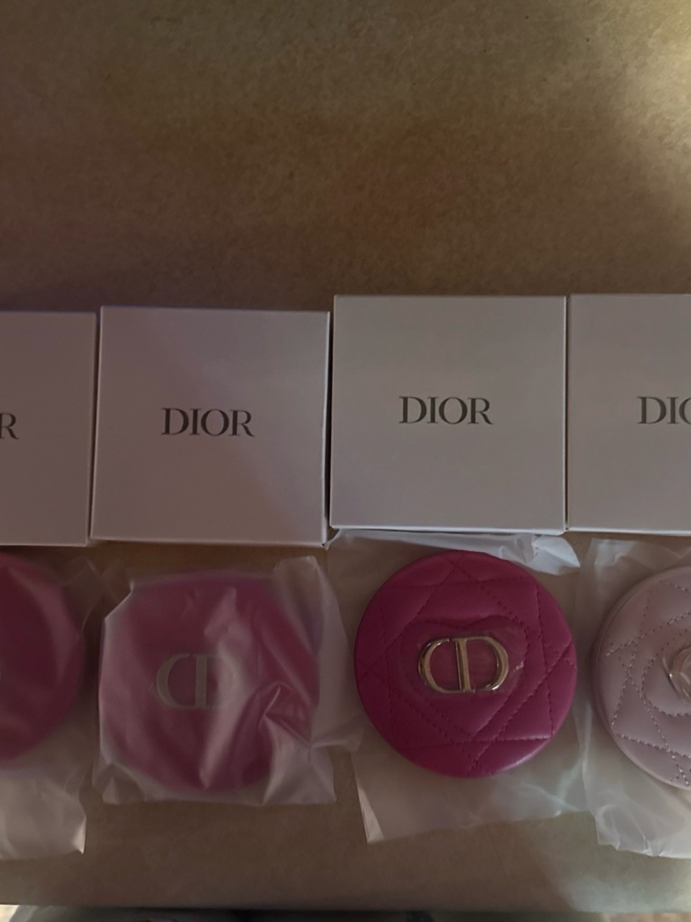 Dior Hot Pink Quilted CD Compact Case with Gold Logo